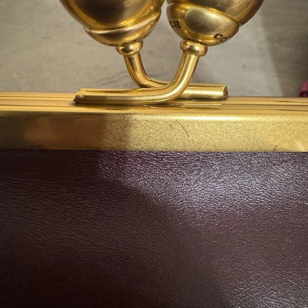 Coach Kisslock 16 Frame Bag Black Currant NWOT - Picture 4 of 6